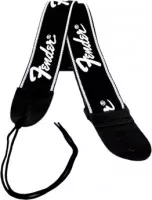 Fender STRAP 2 BLACK WHITE LOGO