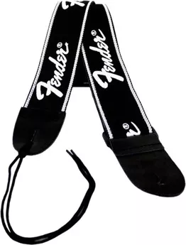 Fender STRAP 2 BLACK WHITE LOGO