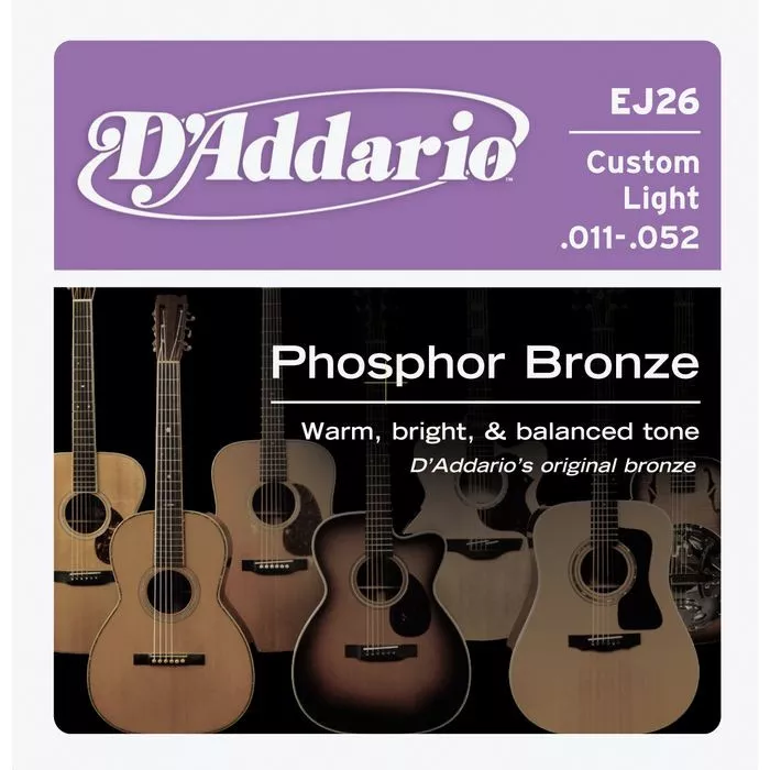 D'Addario EJ26 Phosphor Bronze Custom Light (11-52) D'Addario EJ26 Phosphor Bronze Custom Light (11-52)