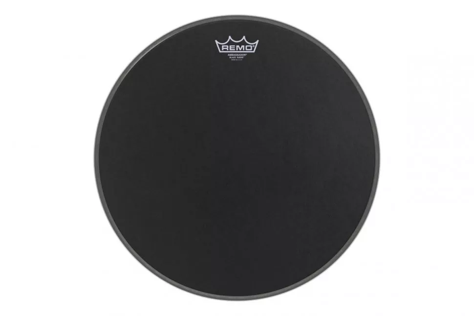 Remo EBONY 13' SUEDE AMBASSADOR Black Dot On Bottom Remo EBONY 13' SUEDE AMBASSADOR Black Dot On Bottom
