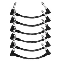 Donner Music Guitar Patch Cable Black 6-Pack 15cm
