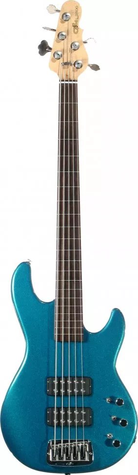 G&L L2500 FIVE STRINGS (Emerald Blue, ebony, Fretless