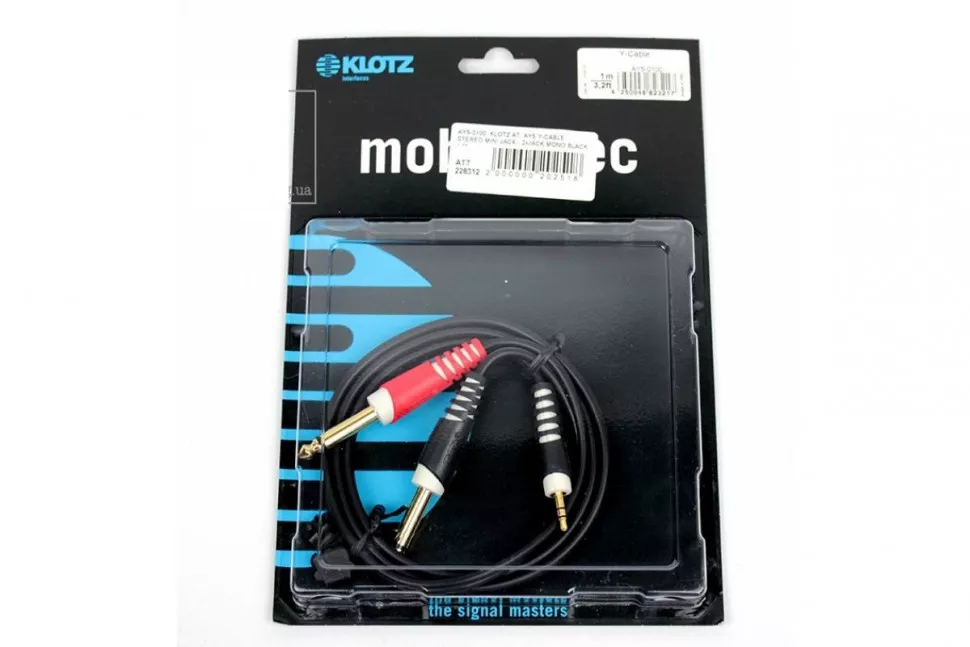 Klotz AY5 Y-CABLE STEREO MINI JACK - 2xJACK MONO BLACK 1 M