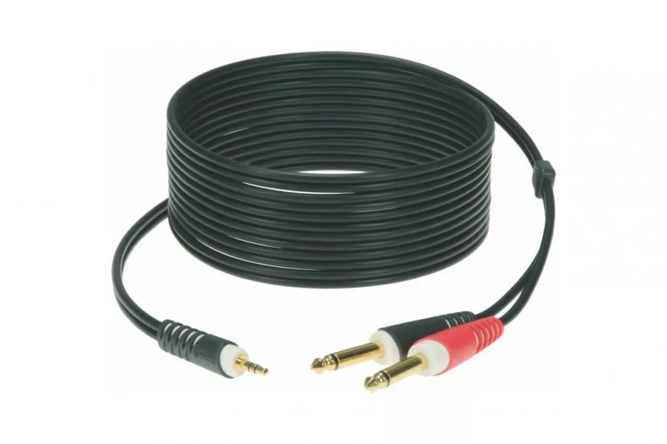 Klotz AY5 Y-CABLE STEREO MINI JACK - 2xJACK MONO BLACK 3 M