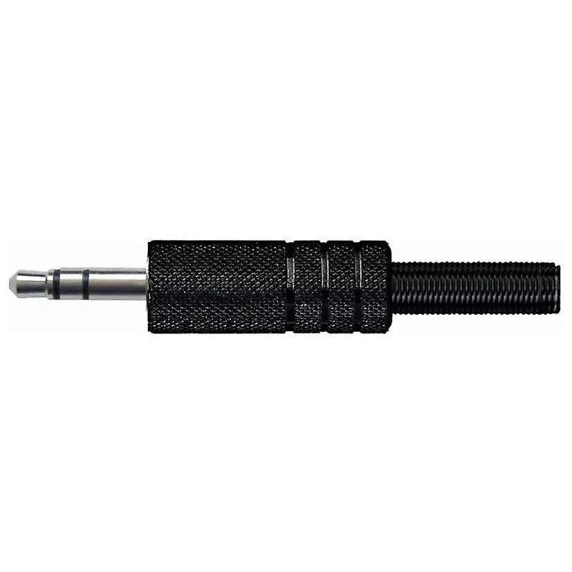 Quik Lok G118BK Stereo 3.5 mm metal jack plug with 4.5 mm diameter spring Black