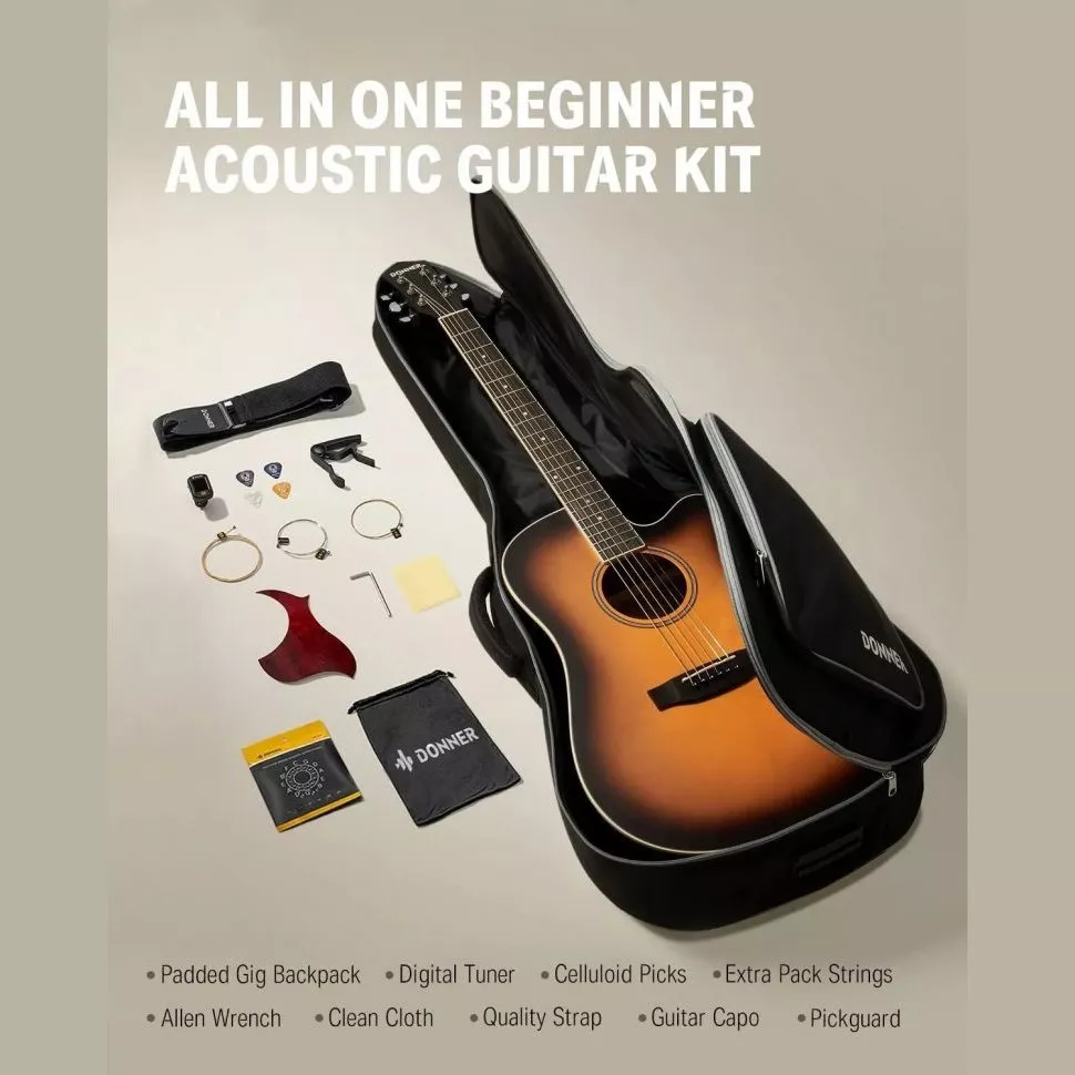 Donner Music Sunburst Acoustic Guitar