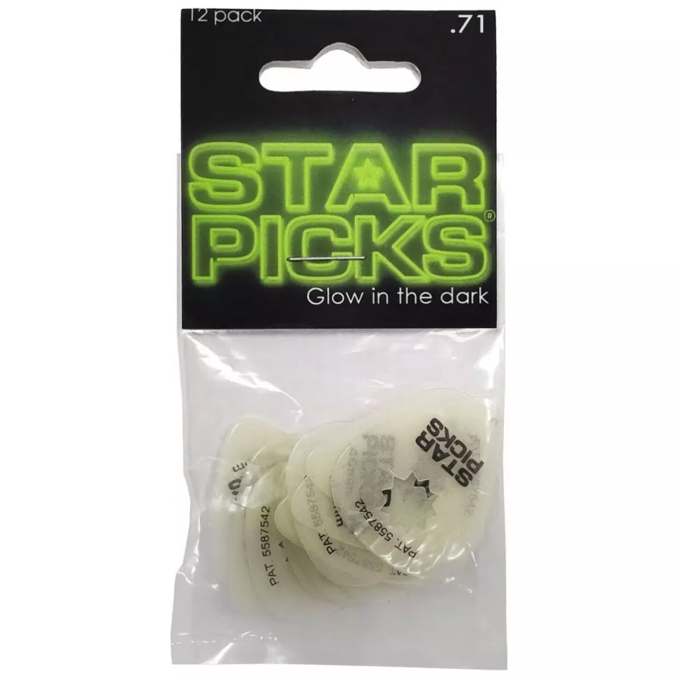 Cleartone EVERLY GLOW IN THE DARK STAR PICK MEDIUM .71mm (12-PACK)