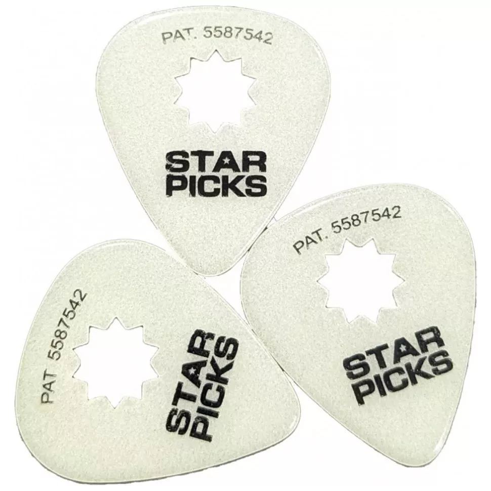 Cleartone EVERLY GLOW IN THE DARK STAR PICK MEDIUM .71mm (12-PACK)