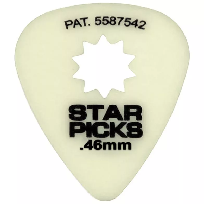 Cleartone EVERLY GLOW IN THE DARK STAR PICK THIN .46mm (12-PACK)