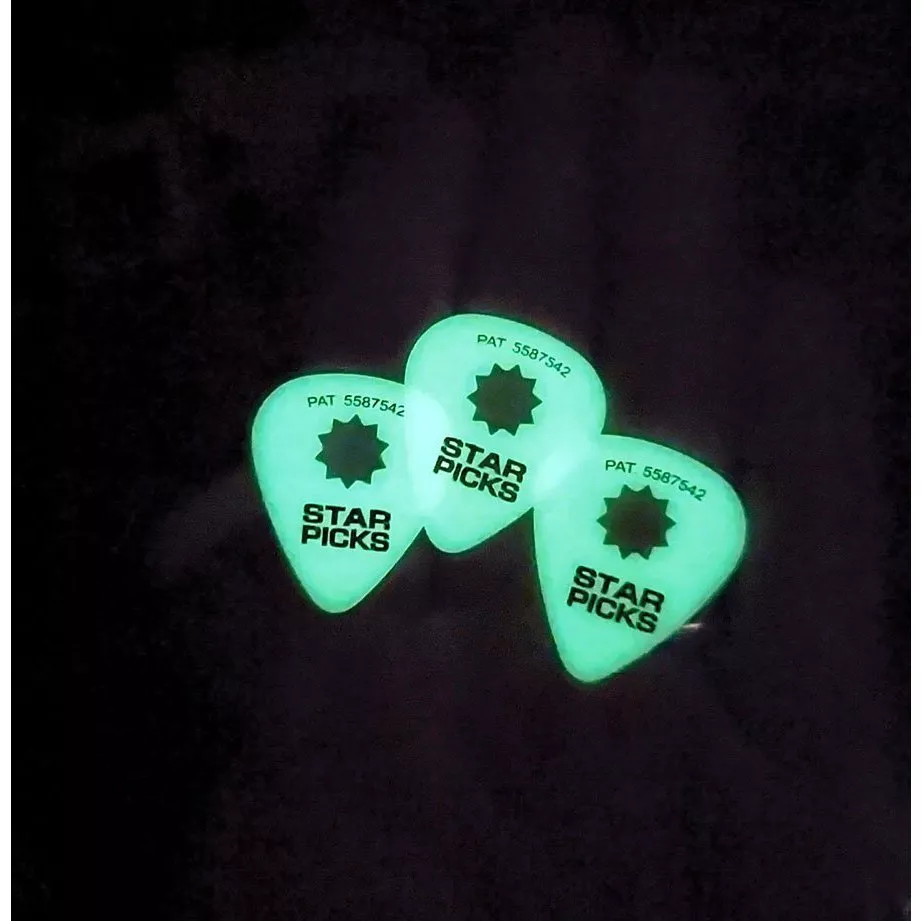 Cleartone EVERLY GLOW IN THE DARK STAR PICK THIN .46mm (12-PACK)
