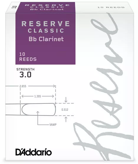Rico DCT1030 Reserve Classic Bb Clarinet #3.0 - 10 Box