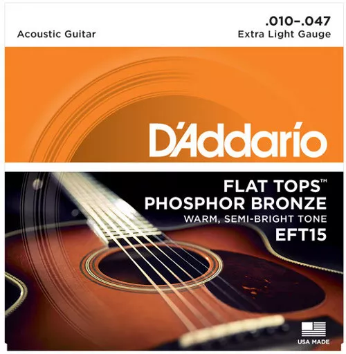 D'Addario EFT15 Flat Tops Phosphor Bronze (10-47) D'Addario EFT15 Flat Tops Phosphor Bronze (10-47)