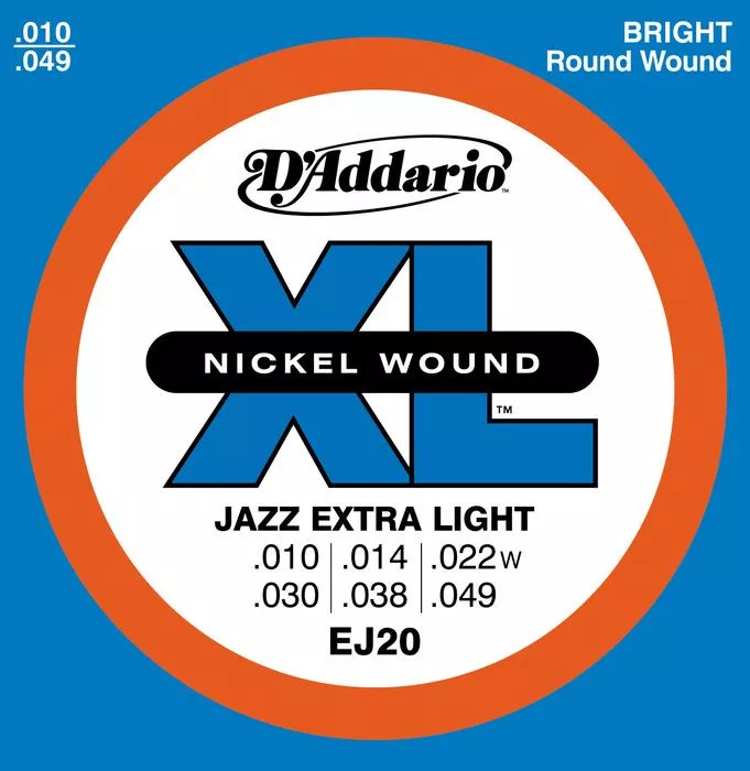 D'Addario EJ20 Nickel XL Jazz Extra Light (10-49) D'Addario EJ20 Nickel XL Jazz Extra Light (10-49)