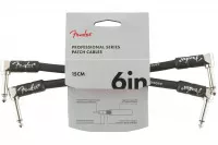 Fender CABLE PROFESSIONAL SERIES 6&quot; PATCHES (BOWL) BLACK