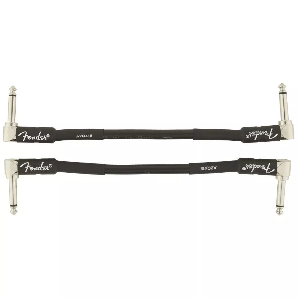 Fender CABLE PROFESSIONAL SERIES 6" PATCHES (BOWL) BLACK