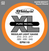 D'Addario EPN110 XL Pure Nickel Regular Light (10-45)