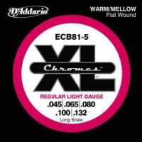 D'Addario ECB81-5 XL Chromes Flat Wound Bass 5 Light (45-132)