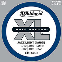 D'Addario EHR 350 XL Half Rounds Jazz Light (12-52)