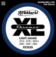 D'Addario ECG25 Steel XL Chromes Flat Wound Light (12-52)