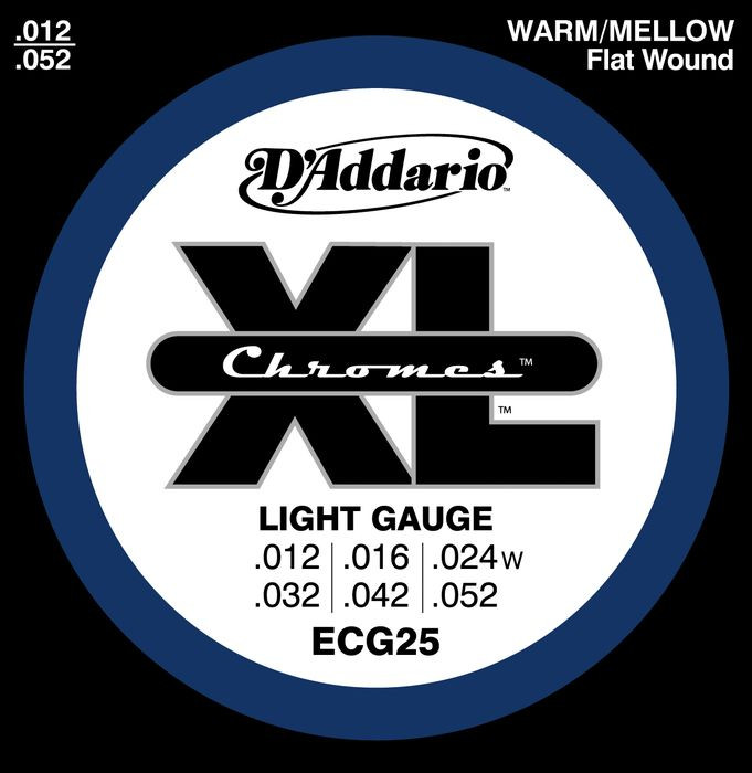 D'Addario ECG25 Steel XL Chromes Flat Wound Light (12-52)