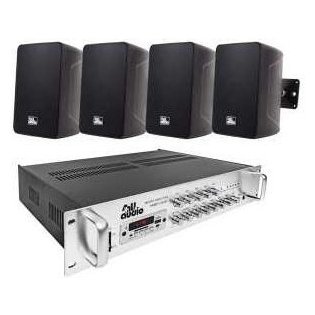 4all Audio SET 4xWALL 420 IP55 Black 1xPAMP-120-5Zi