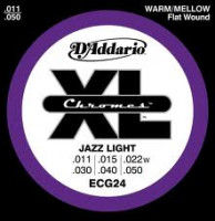 D'Addario ECG24 Steel XL Chromes Flat Wound Jazz Light (11-50)