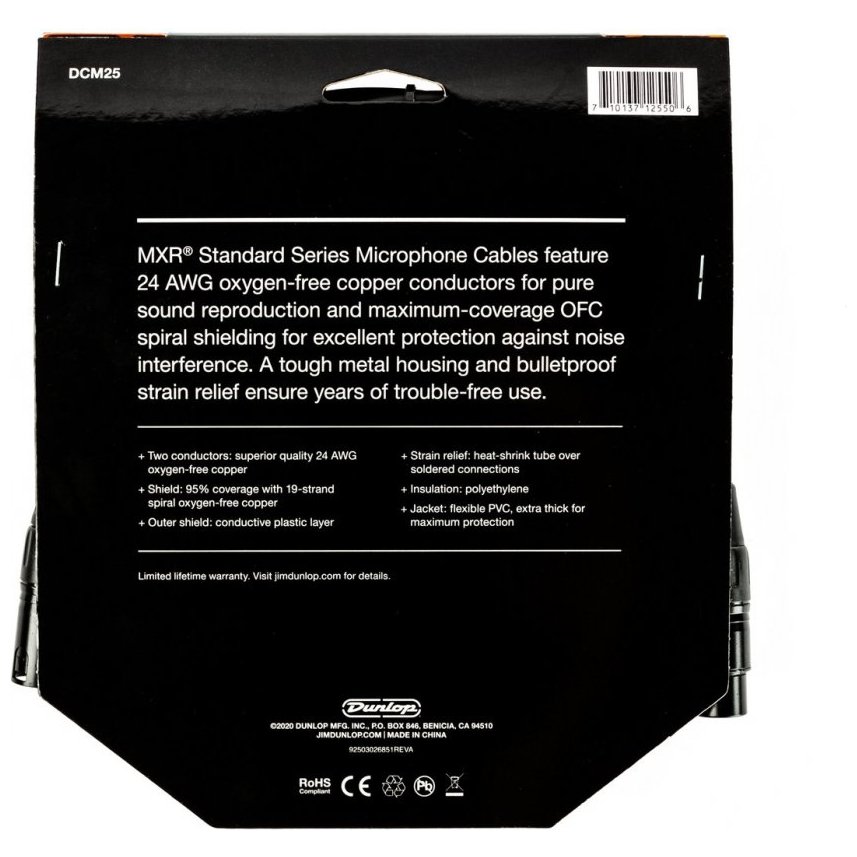MXR DCM25 Microphone Cable 25Ft