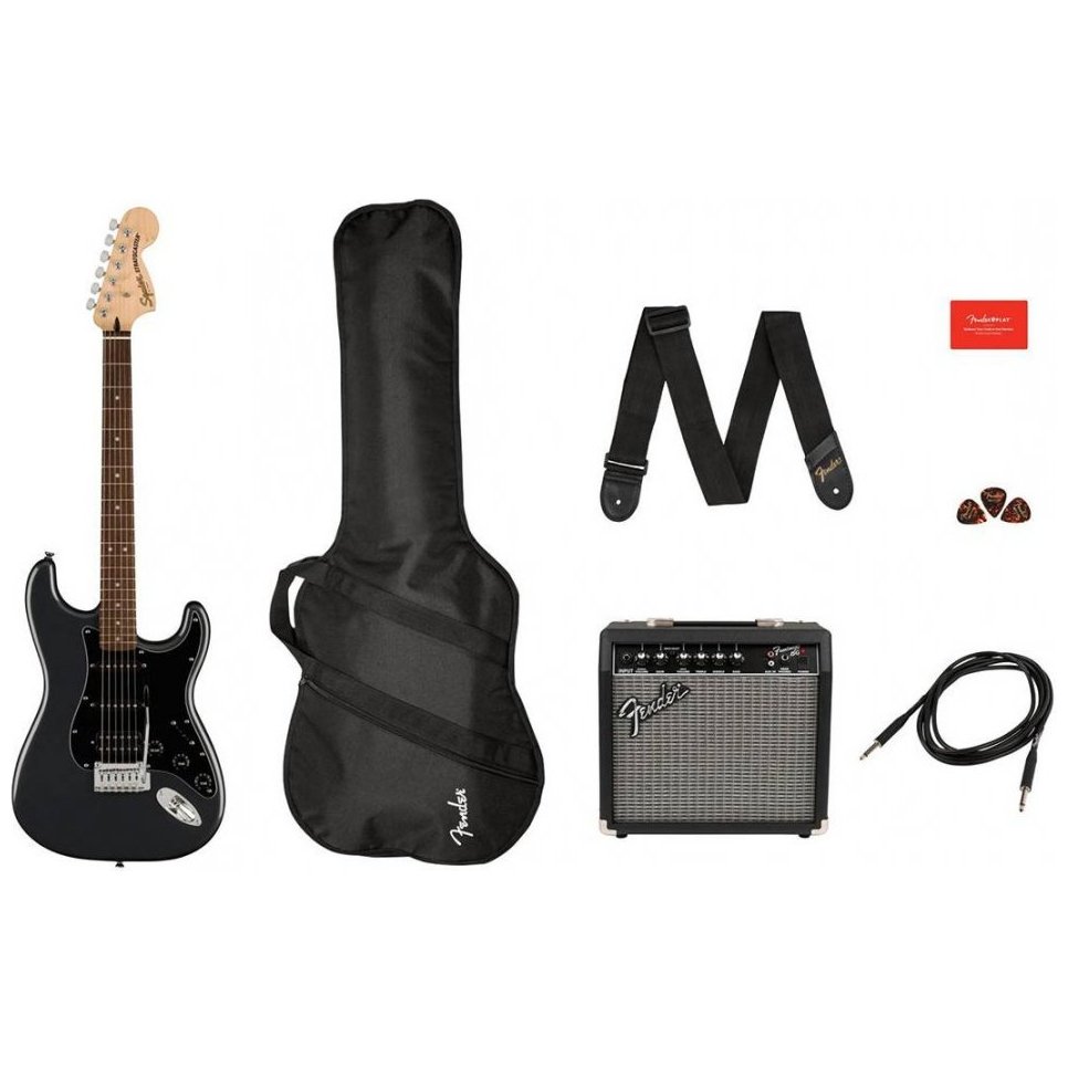 Squier by Fender Affinity Series Strat Pack Hss Charcoal Frost Metallic