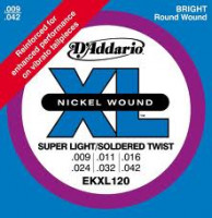 D'Addario EKXL120 XL Nickel Wound Reinforced Super Light (9-42)