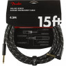 Fender CABLE DELUXE SERIES 15' ANGLED BLACK TWEED Fender CABLE DELUXE SERIES 15' ANGLED BLACK TWEED