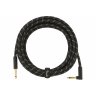 Fender CABLE DELUXE SERIES 15' ANGLED BLACK TWEED Fender CABLE DELUXE SERIES 15' ANGLED BLACK TWEED