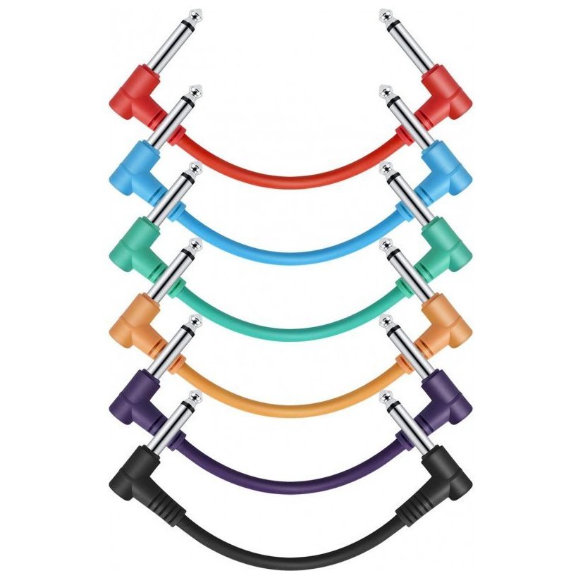 Donner Music 6 Inch Guitar Patch Cable Colored cable 6-Pack