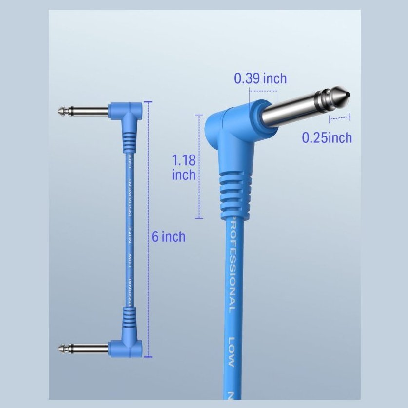 Donner Music 6 Inch Guitar Patch Cable Colored cable 6-Pack