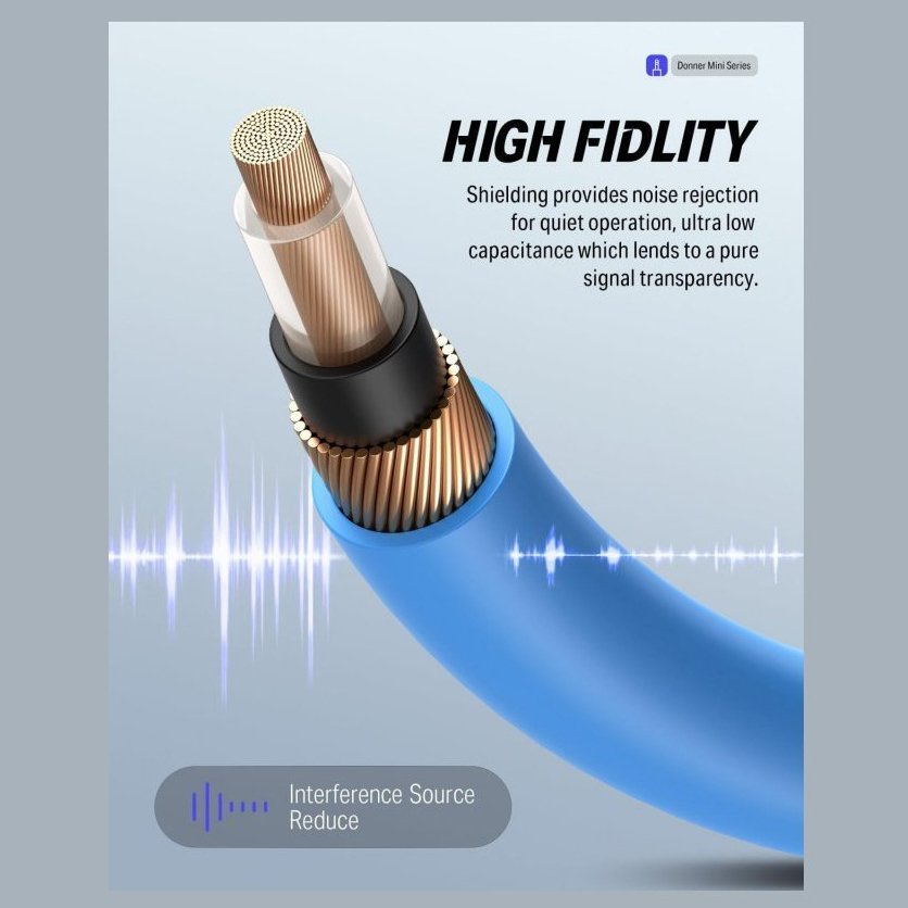 Donner Music 6 Inch Guitar Patch Cable Colored cable 6-Pack