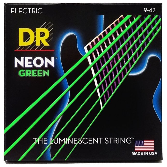DR STRINGS NEON GEEN ELECTRIC - LIGHT (9-42)