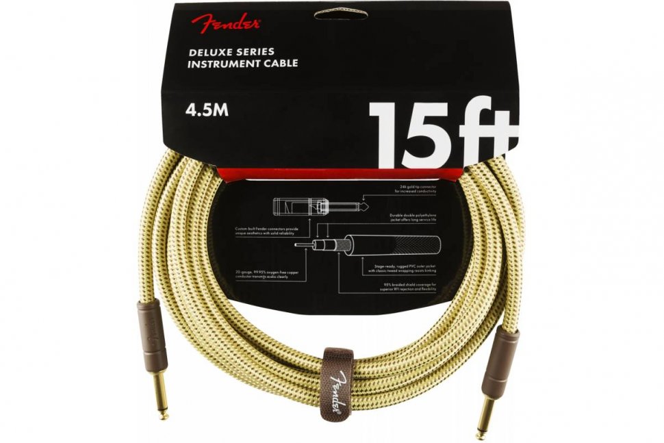 Fender CABLE DELUXE SERIES 15' TWEED