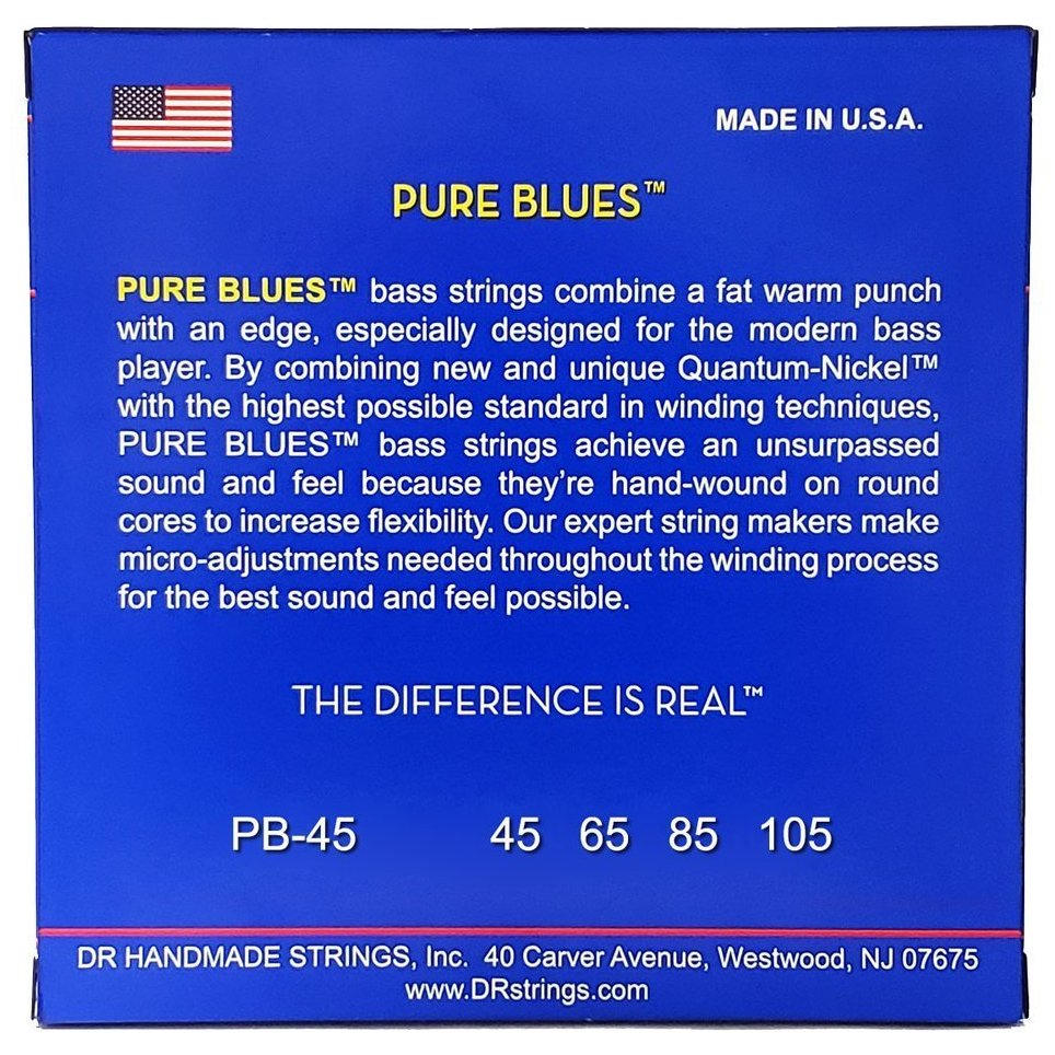 DR STRINGS PURE BLUES BASS - MEDIUM (45-105)