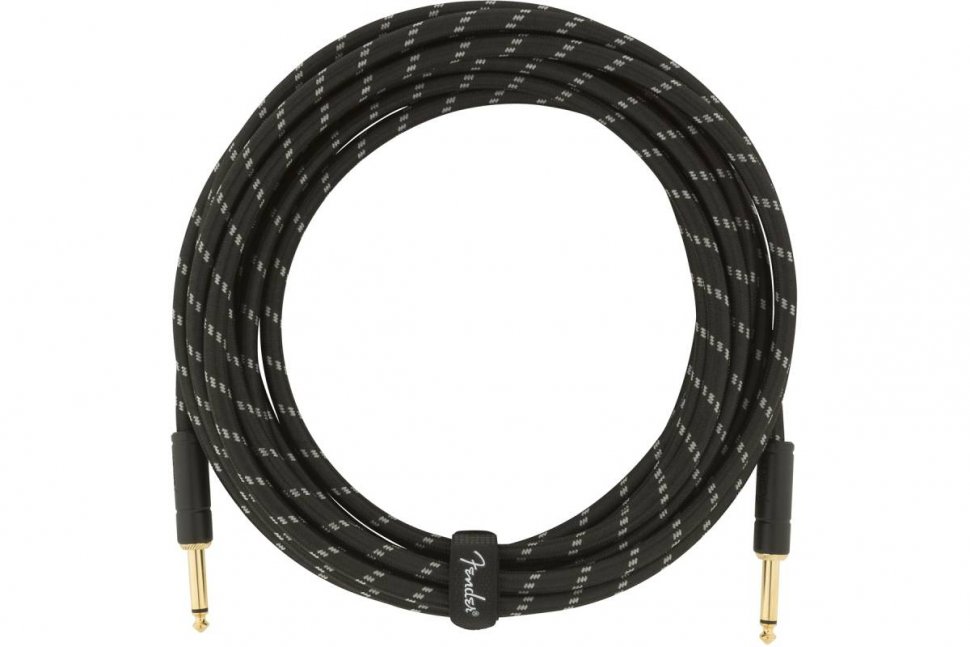 Fender CABLE DELUXE SERIES 18.6' ANGLED BLACK TWEED Fender CABLE DELUXE SERIES 18.6' ANGLED BLACK TWEED