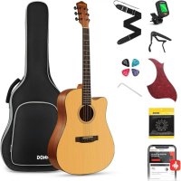 Donner Music DAG-1C 41 Inch Full-size Cutaway Acoustic Guitar Spruce Mahogany Body