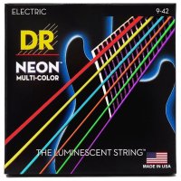 DR STRINGS NEON MULTI-COLOR ELECTRIC - LIGHT (9-42)