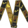 Fender 2" WEIGHLESS MONOGRAMMED STRAP BLACK/YELLOW/BROWN