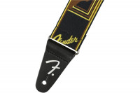 Fender 2&quot; WEIGHLESS MONOGRAMMED STRAP BLACK/YELLOW/BROWN