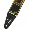 Fender 2" WEIGHLESS MONOGRAMMED STRAP BLACK/YELLOW/BROWN