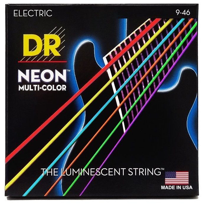 DR STRINGS NEON MULTI-COLOR ELECTRIC - LIGHT HEAVY (9-46)
