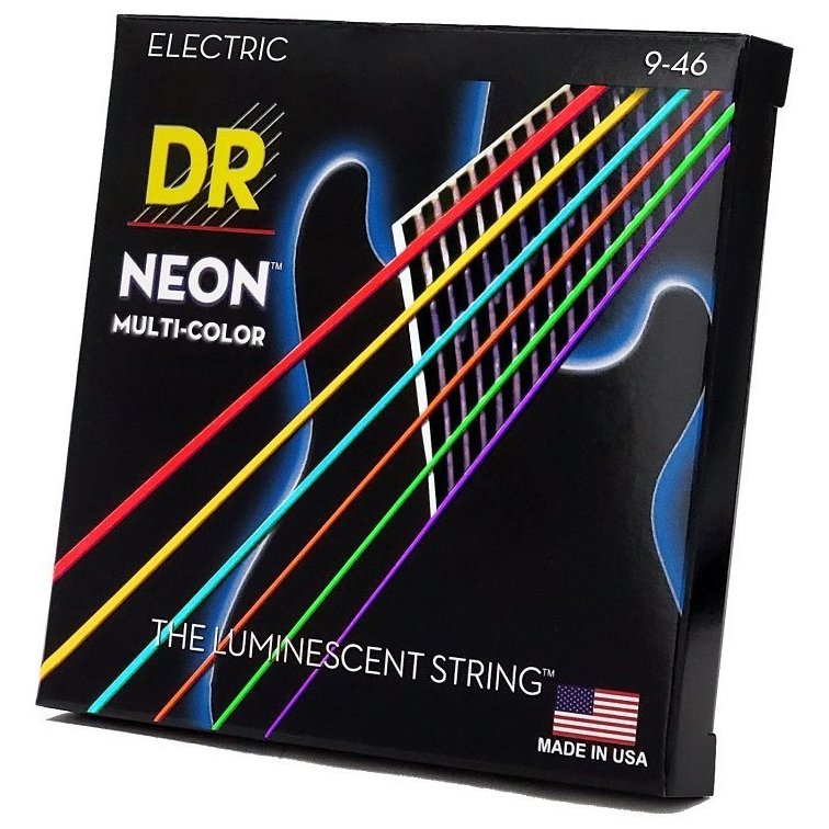 DR STRINGS NEON MULTI-COLOR ELECTRIC - LIGHT HEAVY (9-46)