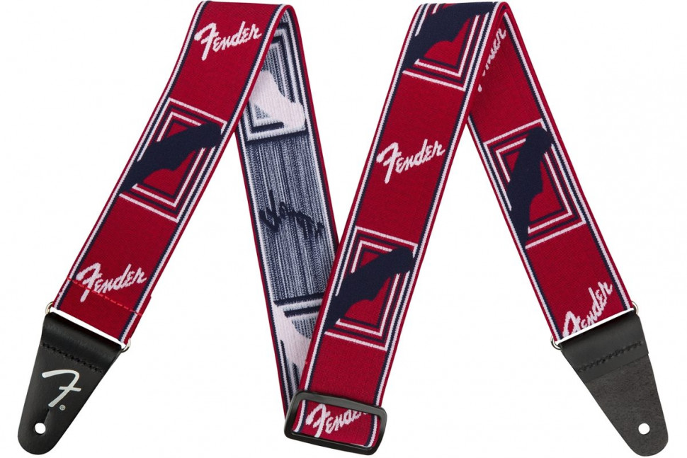 Fender 2" WEIGHLESS MONOGRAMMED STRAP RED/WHITE/BLUE