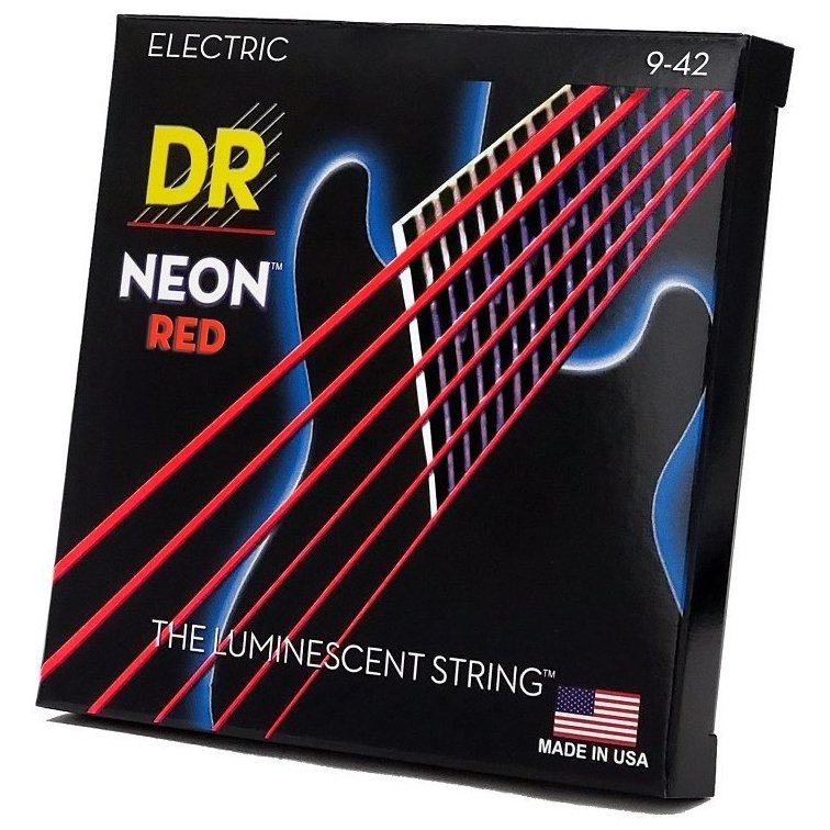 DR STRINGS NEON RED ELECTRIC - LIGHT (9-42)