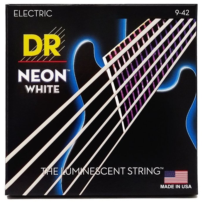 DR STRINGS NEON WHITE ELECTRIC - LIGHT (9-42)