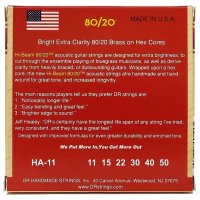 DR STRINGS HI-BEAM ACOUSTIC 80/20 BRONZE - CUSTOM LIGHT (11-50)