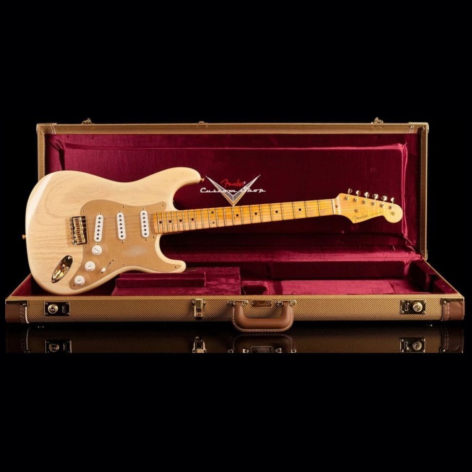 Fender Custom Shop Limited Edition '55 Hardtail Stratocaster Journeyman Relic Gold Hardware Natural Blonde